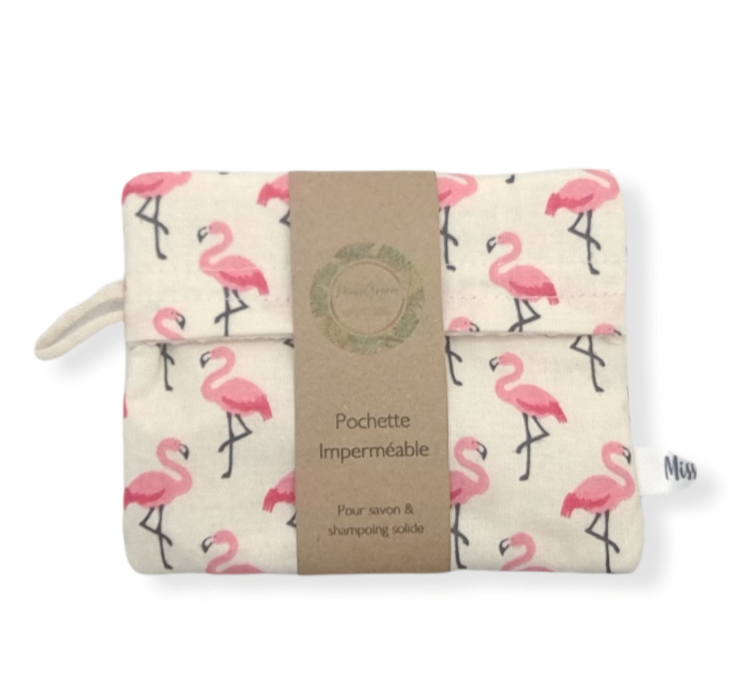 Pochette savon - Flamants Rose