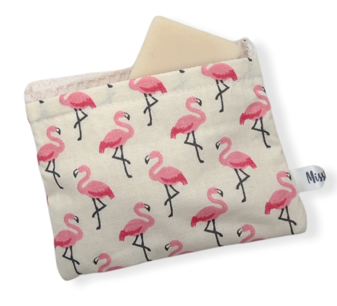 Pochette savon - Flamants Rose