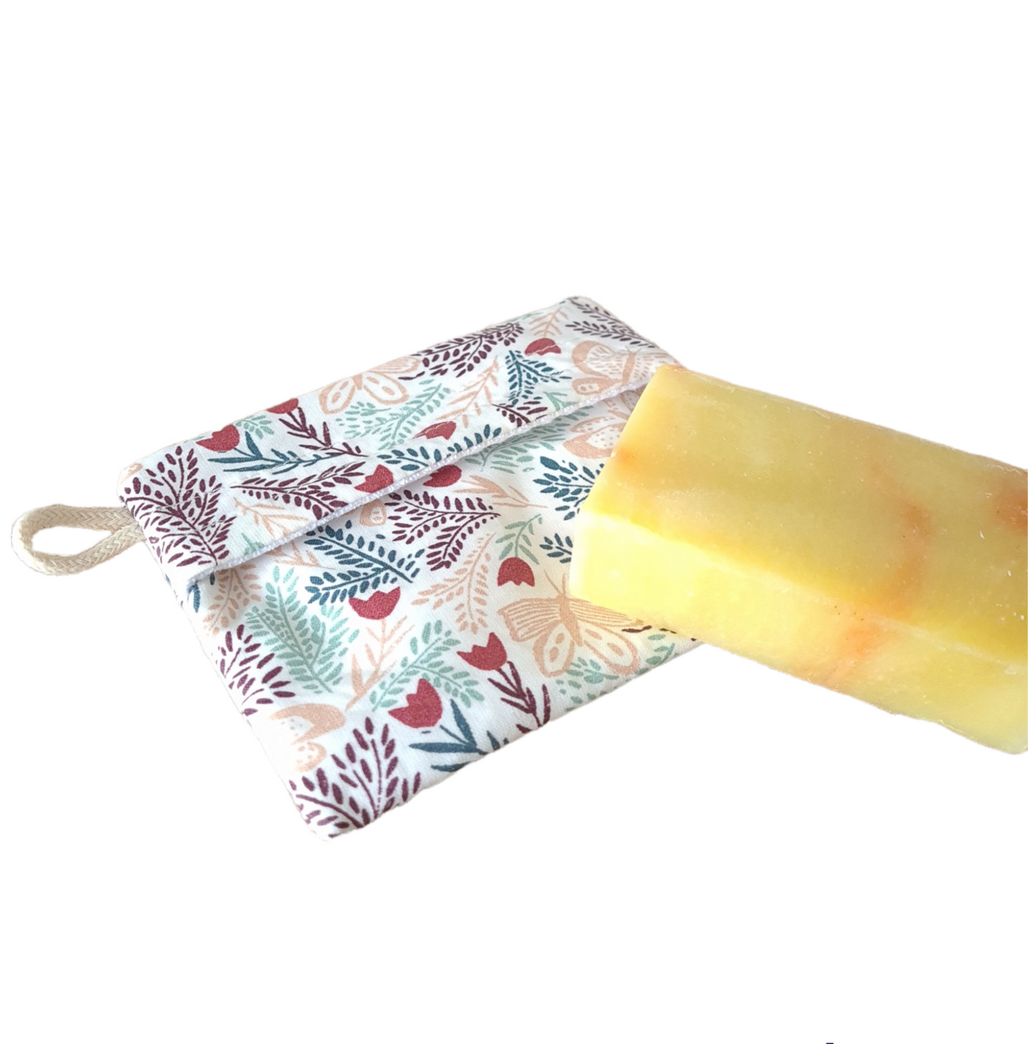 Pochette savon - Papillons Rose