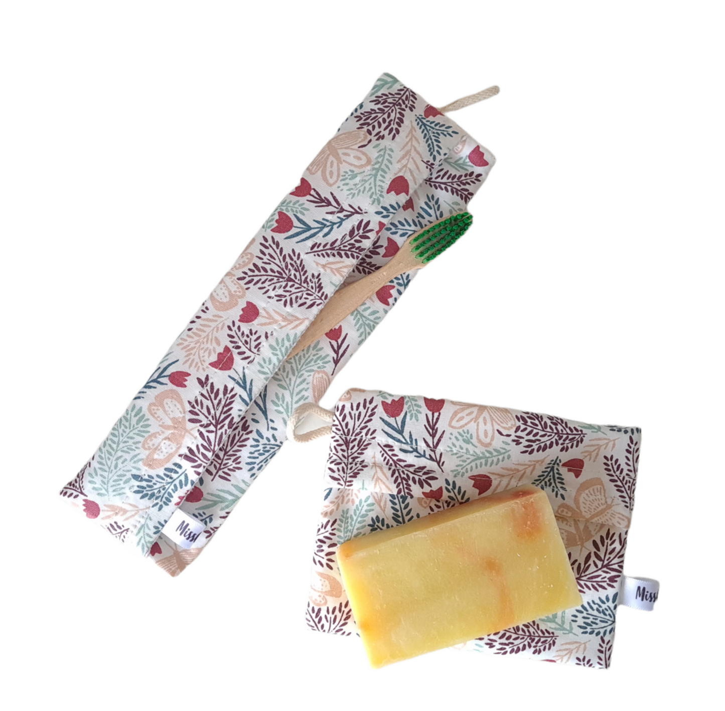 Pochette savon - Papillons Rose