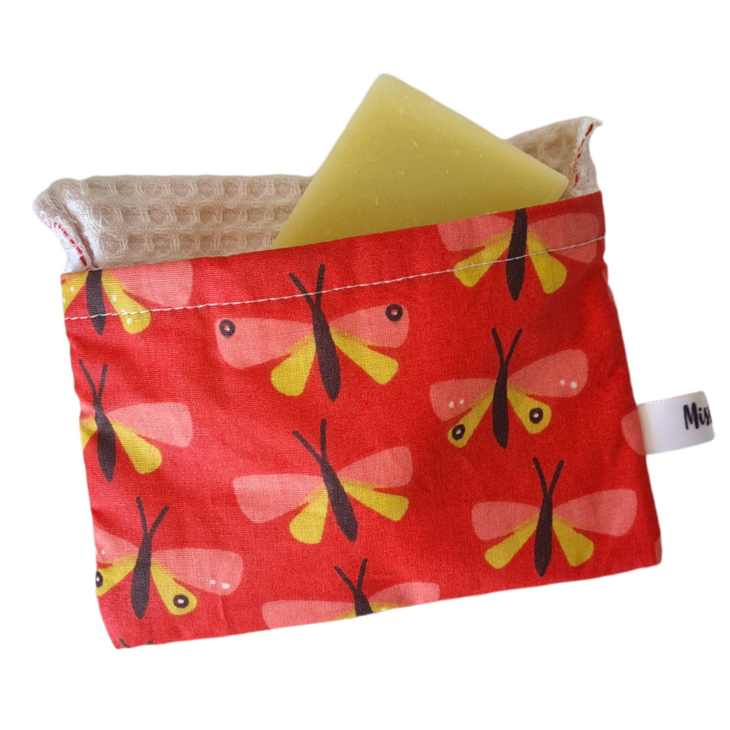Pochette savon - Papillon rouge