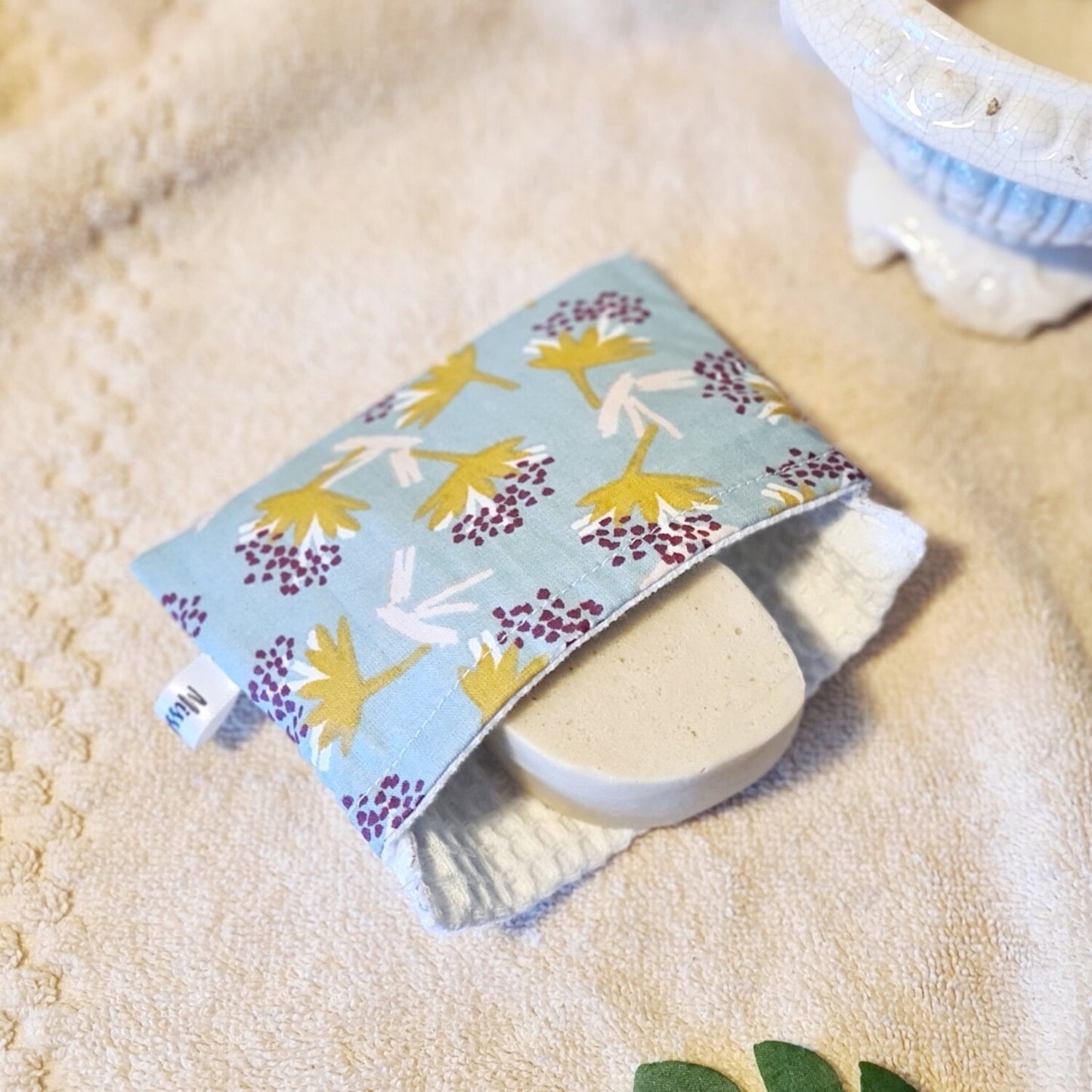 Pochette savon - Pistil turquoise