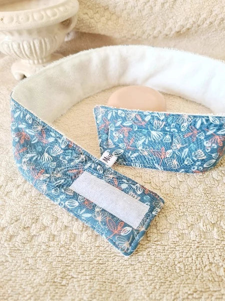 Bandeau de soin Fleurs bleu à plat