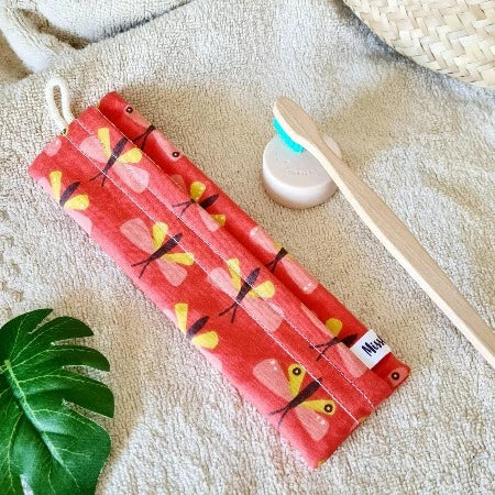 Pochette Brosse à Dents enfant - Papillon Rouge