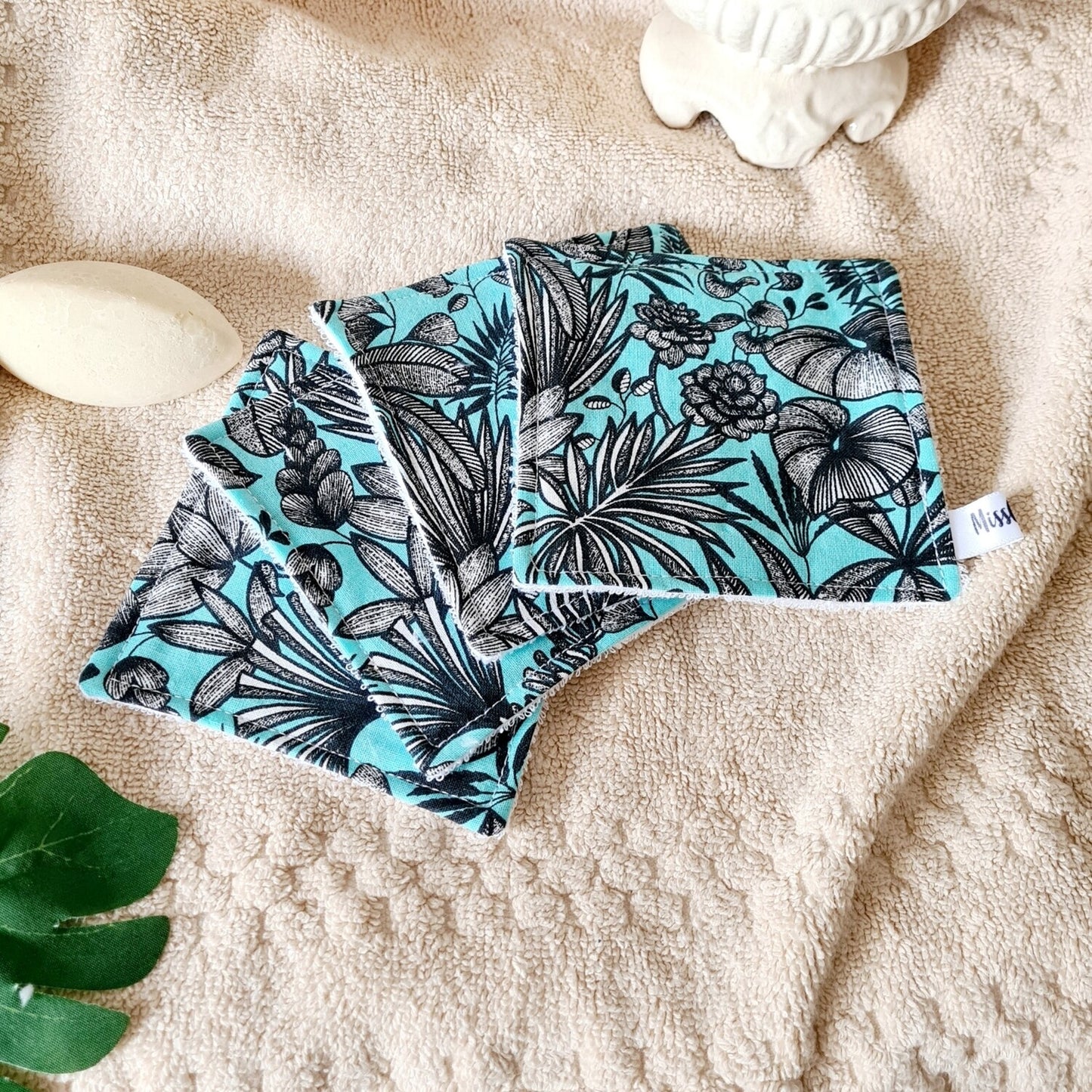 Lot de 4 carrés démaquillants - Yucatan Aqua