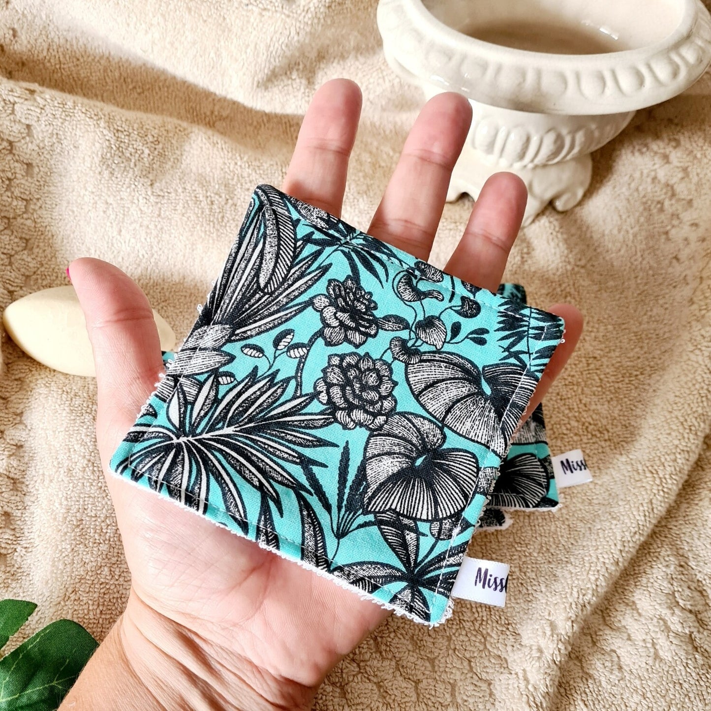 Lot de 4 carrés démaquillants - Yucatan Aqua