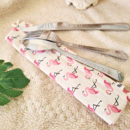 Pochette Brosse à dents XL - Flamants rose pour couverts