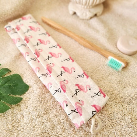 Pochette Brosse à Dents XL - Flamants Rose tete en bas