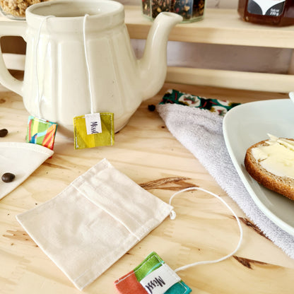Sachet de the lavable et reutilisable en coton alimentaire MissGreen