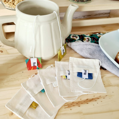 Sachet de the lavable et reutilisable en coton alimentaire MissGreen