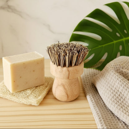 Brosse à vaisselle ronde et ergonomique en bois de hetre MissGreen