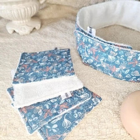 Bandeau de soin Fleurs bleu combo