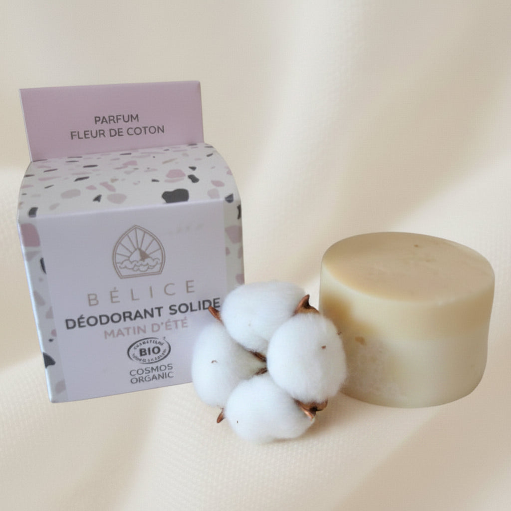 Déodorant solide bio - Matin d'été à la fleur de coton Bélice cosmétiques