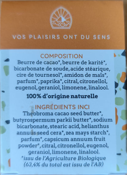 Ingrédients déodorant solide bio delice de fruits - Bélice cosmétiques
