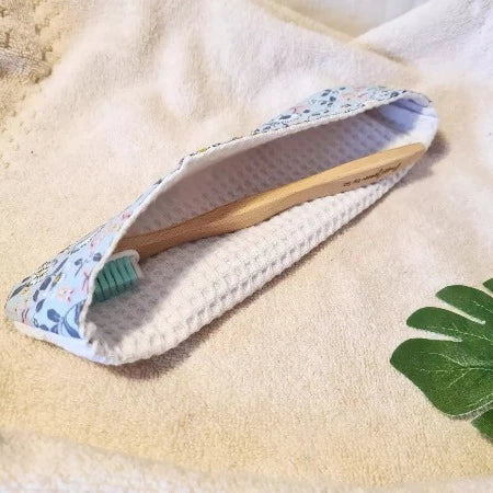 Pochette Brosse à Dents XL - Flora turquoise vue interieure