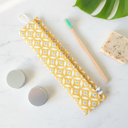 pochette brosse à dents imperméable moutarde