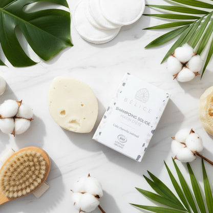 Shampoing solide bio Matin d'Eté pour cheveux normaux parfum fleur de coton
