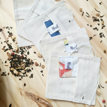 Sachet de the lavable et reutilisable en coton alimentaire MissGreen