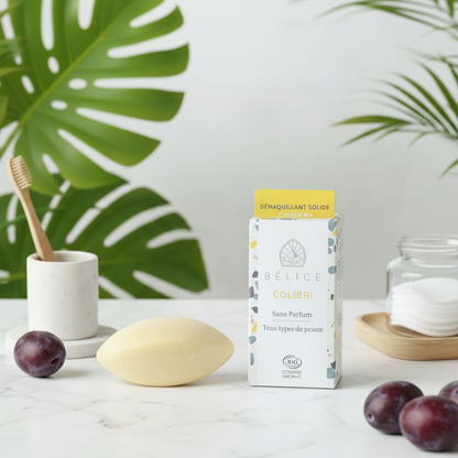 Démaquillant solide bio sans parfum Le Colibri pour peaux sensibles